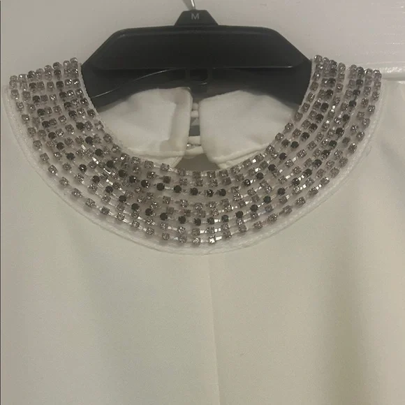 Bisou Bisou Black and White Midi Dress with Embellished Collar - Picture 4 of 11